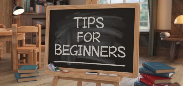 a blackboard with the text tips for beginners